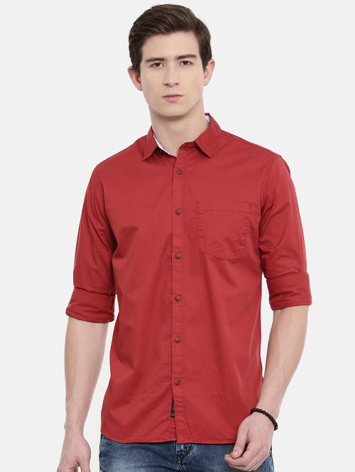 red solid casual shirt - 16588698 - Very Small Image - 1