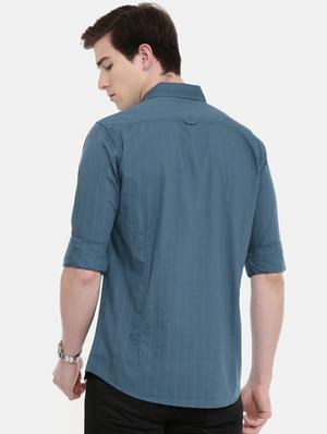 blue striped casual shirt - 16589000 - Standard Image - 3
