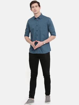 blue striped casual shirt - 16589000 - Standard Image - 4