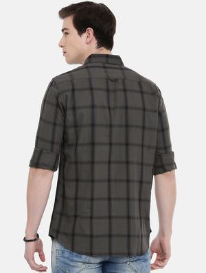 grey checkered casual shirt - 16589005 - Standard Image - 3