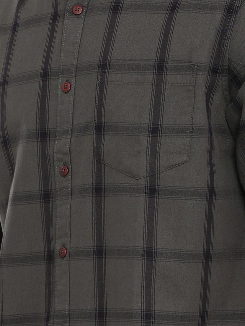 grey checkered casual shirt - 16589005 - Zoom Image - 5