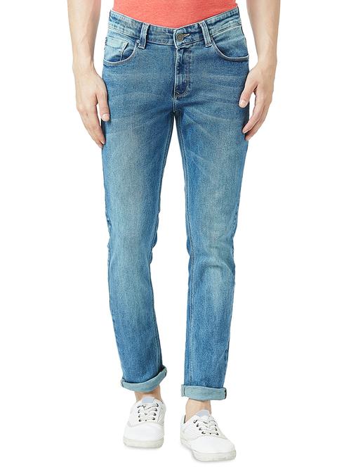 blue light washed denim jeans - 16589037 - Standard Image - 1