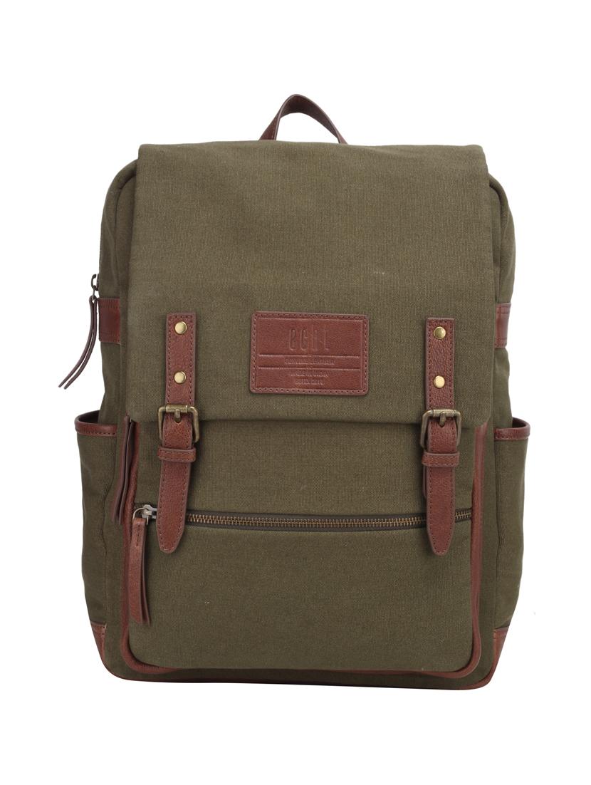 olive brown canvas backpack - 16589081 - Zoom Image - 1
