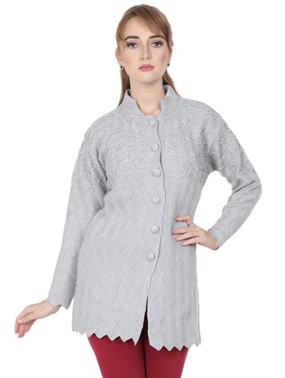 mandarin neck long sleeved cardigan - 16589092 - Zoom Image - 1