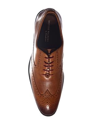 brown leather lace-up brouges - 16589105 - Standard Image - 4