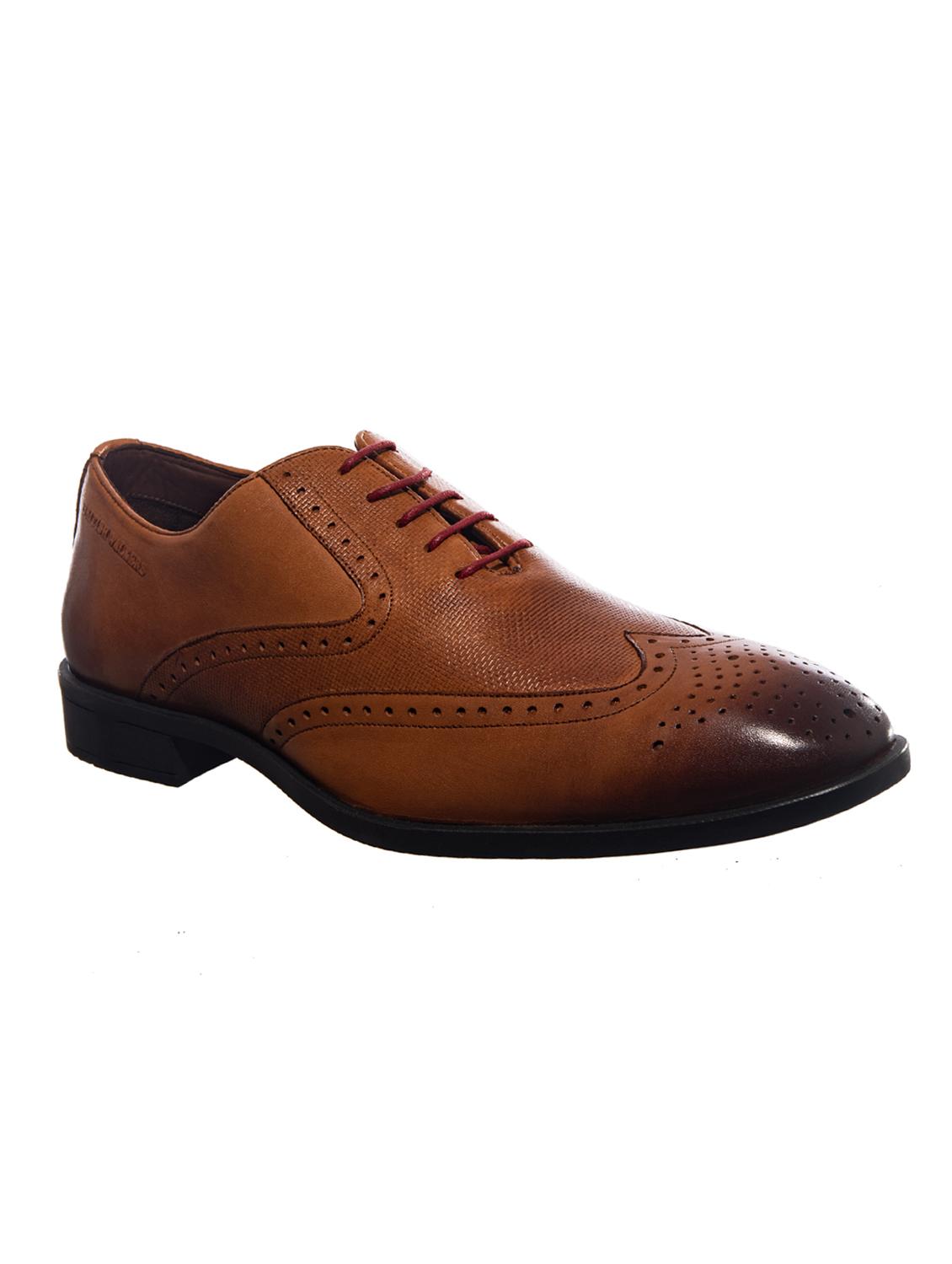 brown leather lace-up brouges - 16589105 - Zoom Image - 1