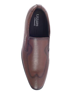 brown leather formal slip ons - 16589113 - Standard Image - 4