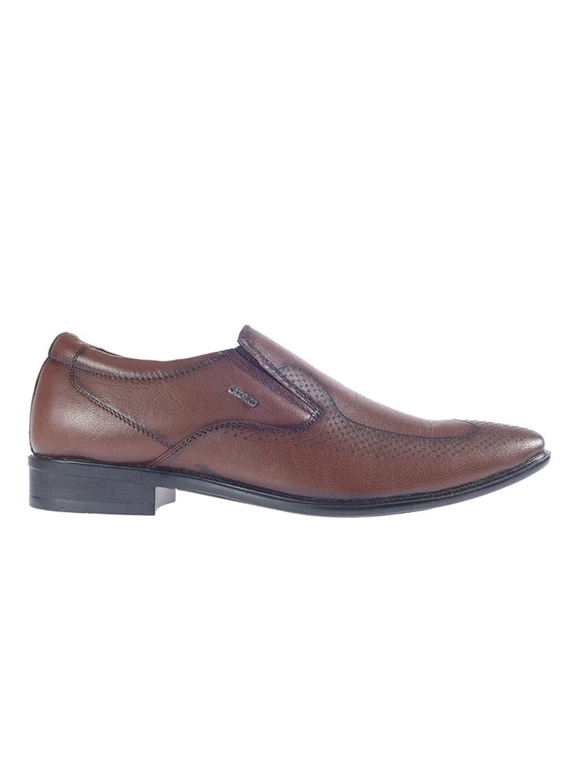 brown leather formal slip ons - 16589113 - Zoom Image - 2