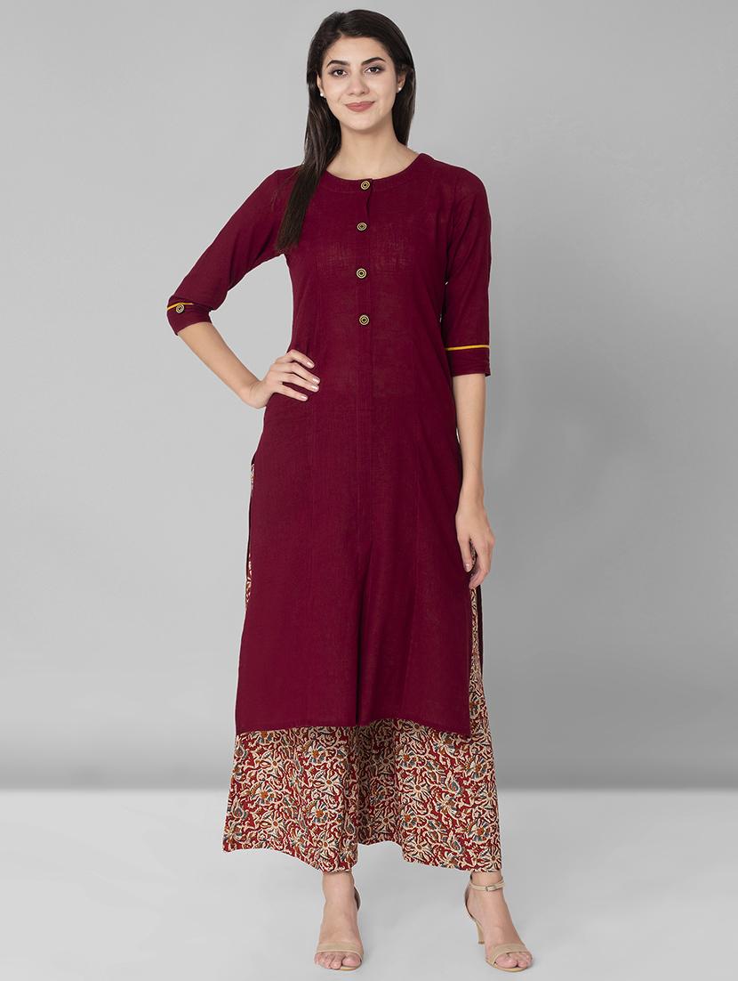 solid straight kurta - 16589420 - Zoom Image - 1