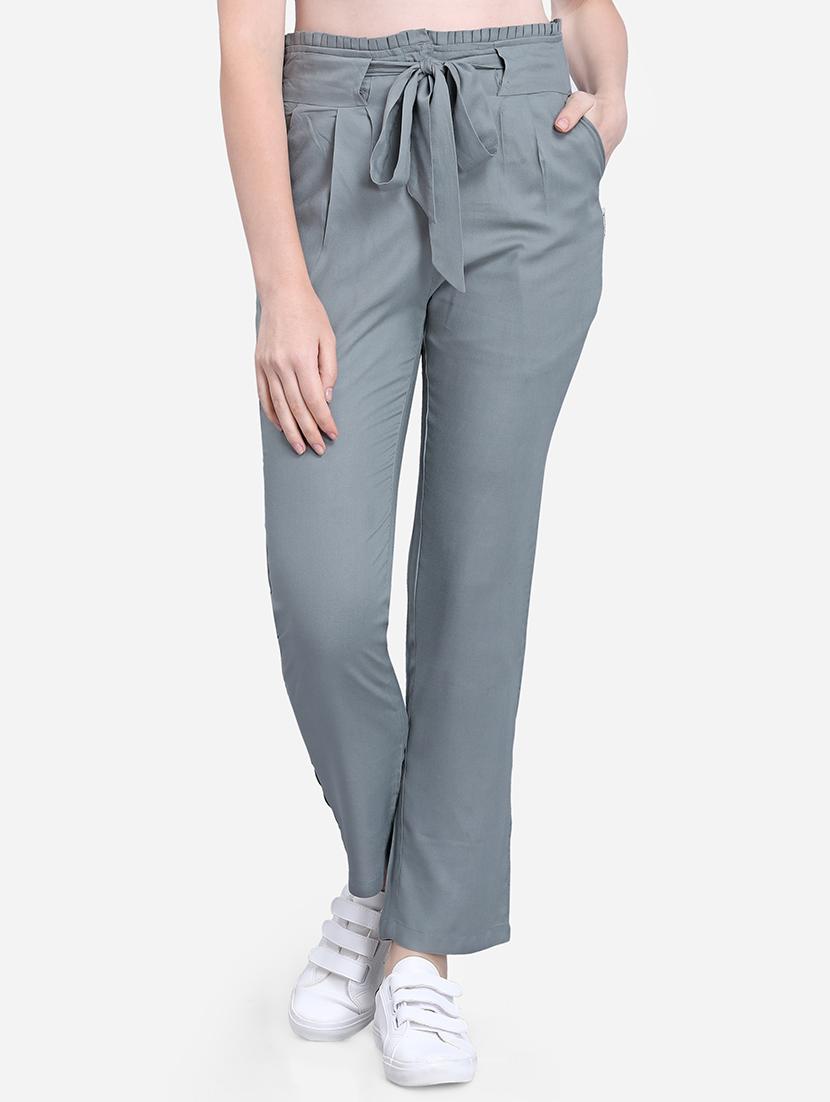 tie up waist solid trouser - 16589601 - Zoom Image - 1