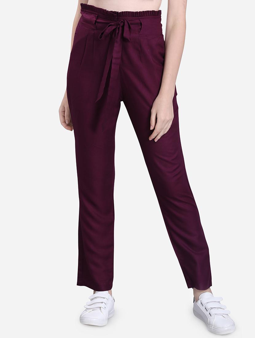 tie up waist solid trouser - 16589602 - Zoom Image - 1