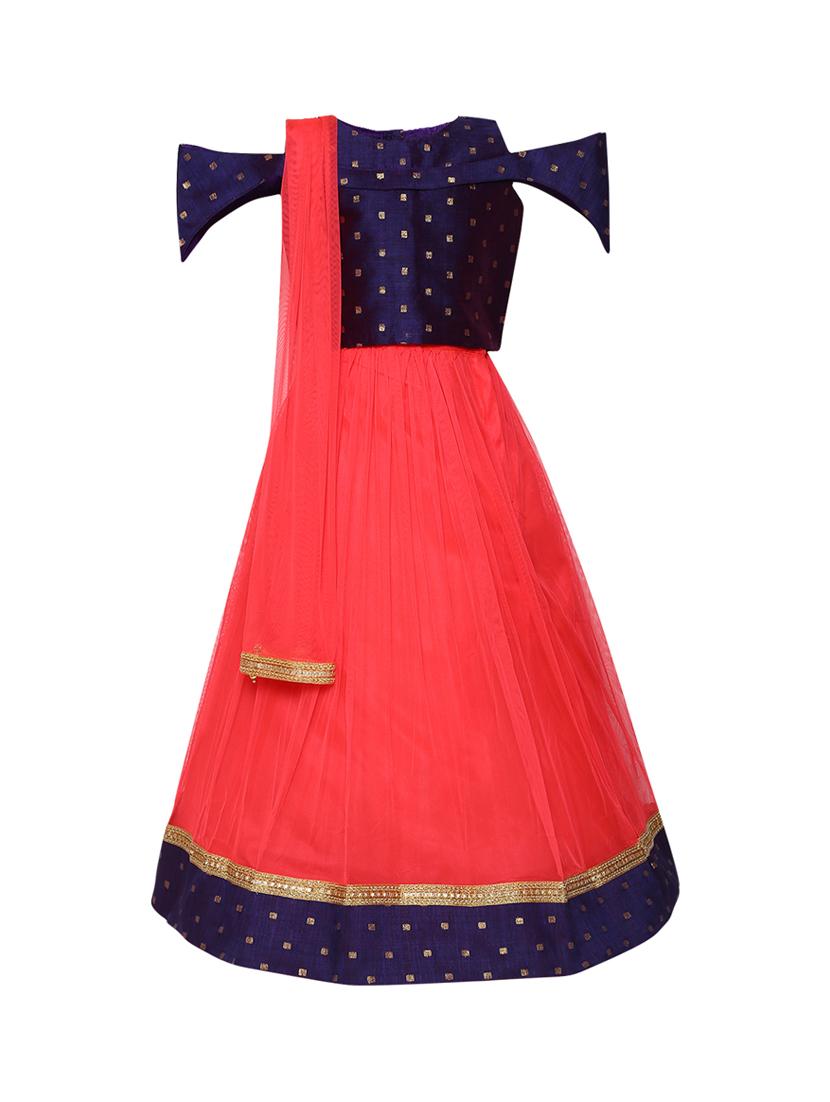 red silk blend lehnga choli - 16591377 - Zoom Image - 1