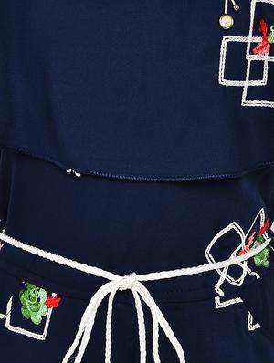 navy blue rayon jumpsuit - 16591447 - Standard Image - 3