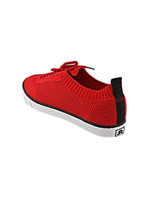 red fabric lace up sneaker - 16591594 - Standard Image - 3