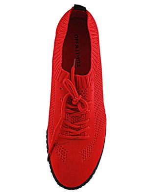 red fabric lace up sneaker - 16591594 - Standard Image - 4
