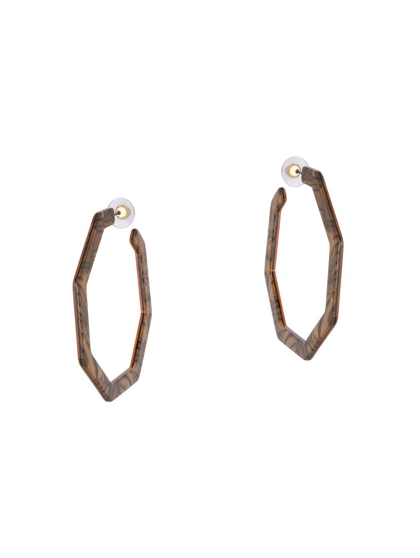 brown metal hoop earring - 16591995 - Zoom Image - 1