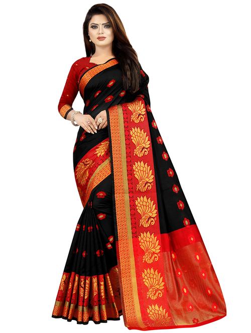 floral kanjivaram saree with blouse - 16592160 - Standard Image - 1