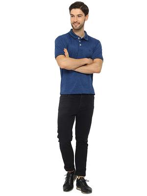 blue solid t-shirt - 16592253 - Standard Image - 4