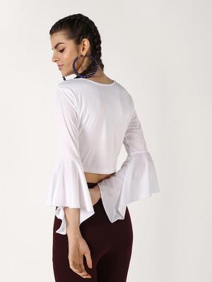 floral patch bell sleeved top - 16592535 - Standard Image - 3