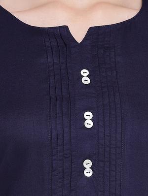 solid straight kurti - 16593159 - Standard Image - 5