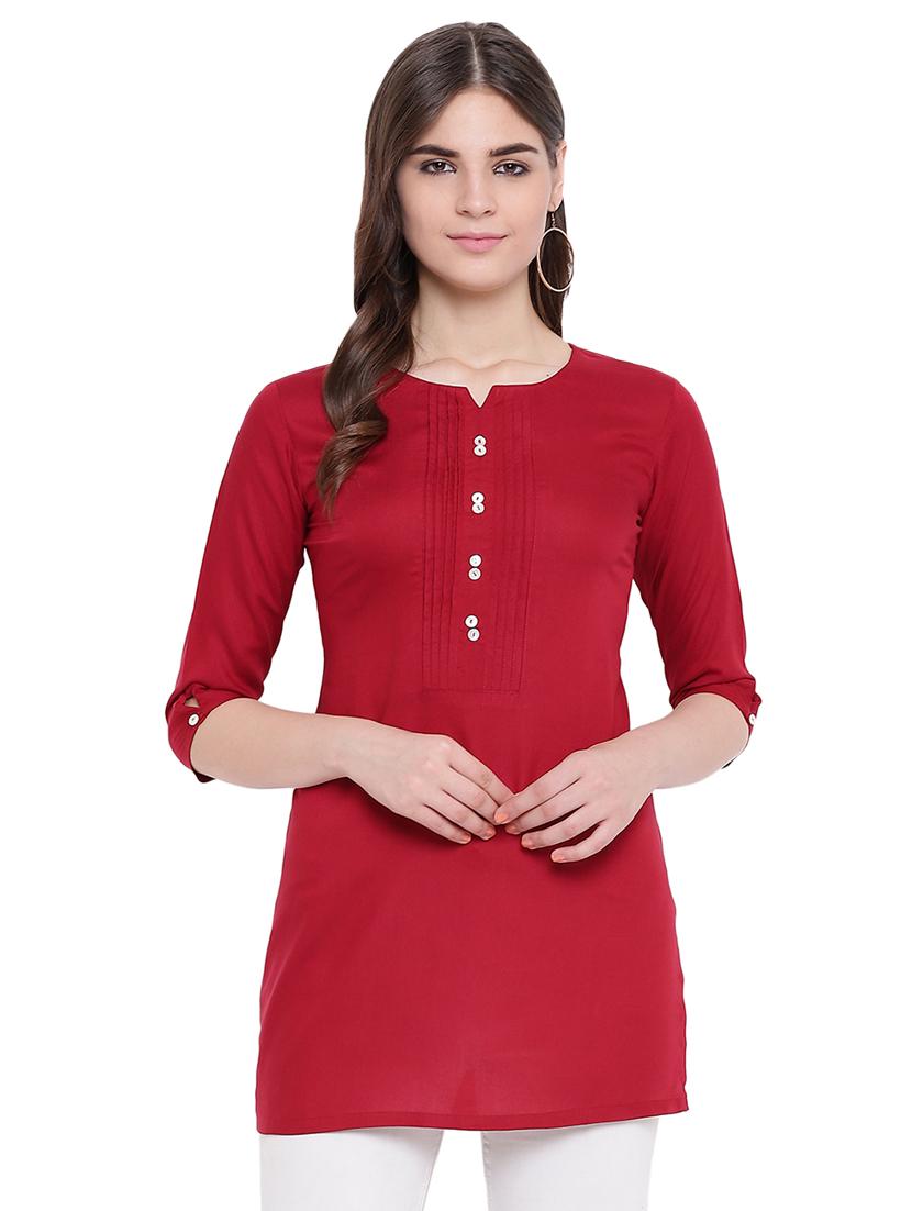 solid straight kurti - 16593160 - Zoom Image - 1