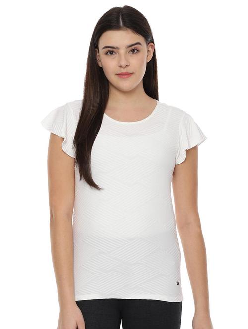 round neck ruffled sleeves top - 16593314 - Standard Image - 1