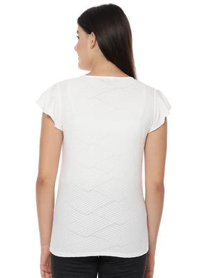 round neck ruffled sleeves top - 16593314 - Standard Image - 2