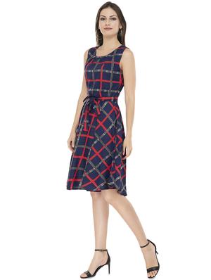 tie front checkered fit & flare dress - 16593622 - Standard Image - 2
