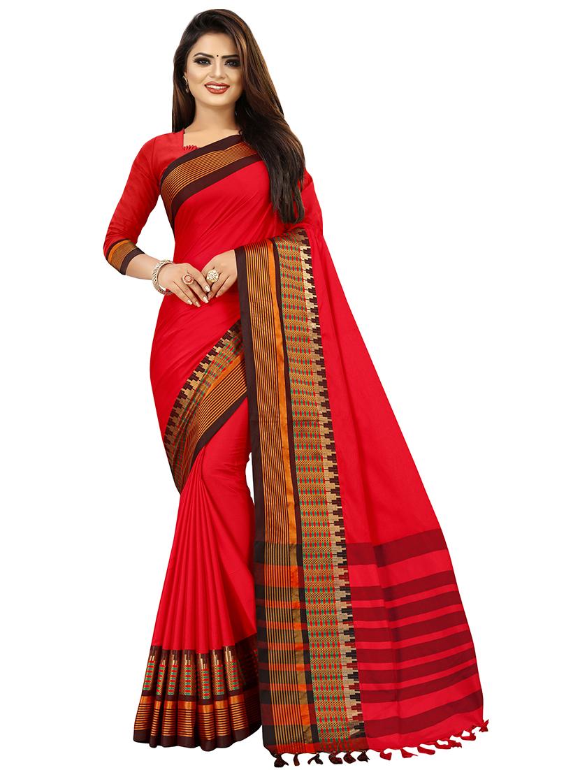 bordered kanjivaram saree with blouse - 16593650 - Zoom Image - 1