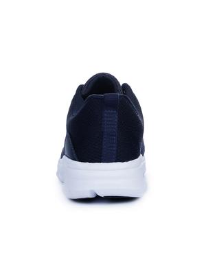 navy blue fabric lace up sport shoes - 16595244 - Standard Image - 3