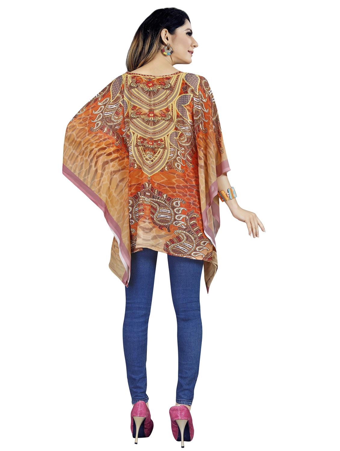 v neck asymmetric kaftan - 16595275 - Zoom Image - 3