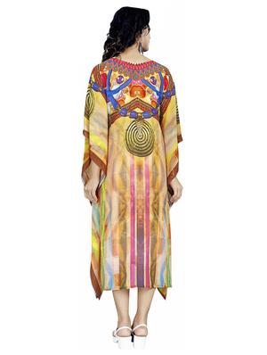v neck long asymmetric kaftan - 16595448 - Standard Image - 3