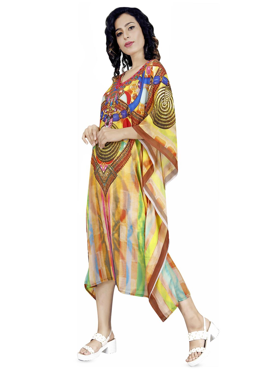 v neck long asymmetric kaftan - 16595448 - Zoom Image - 2