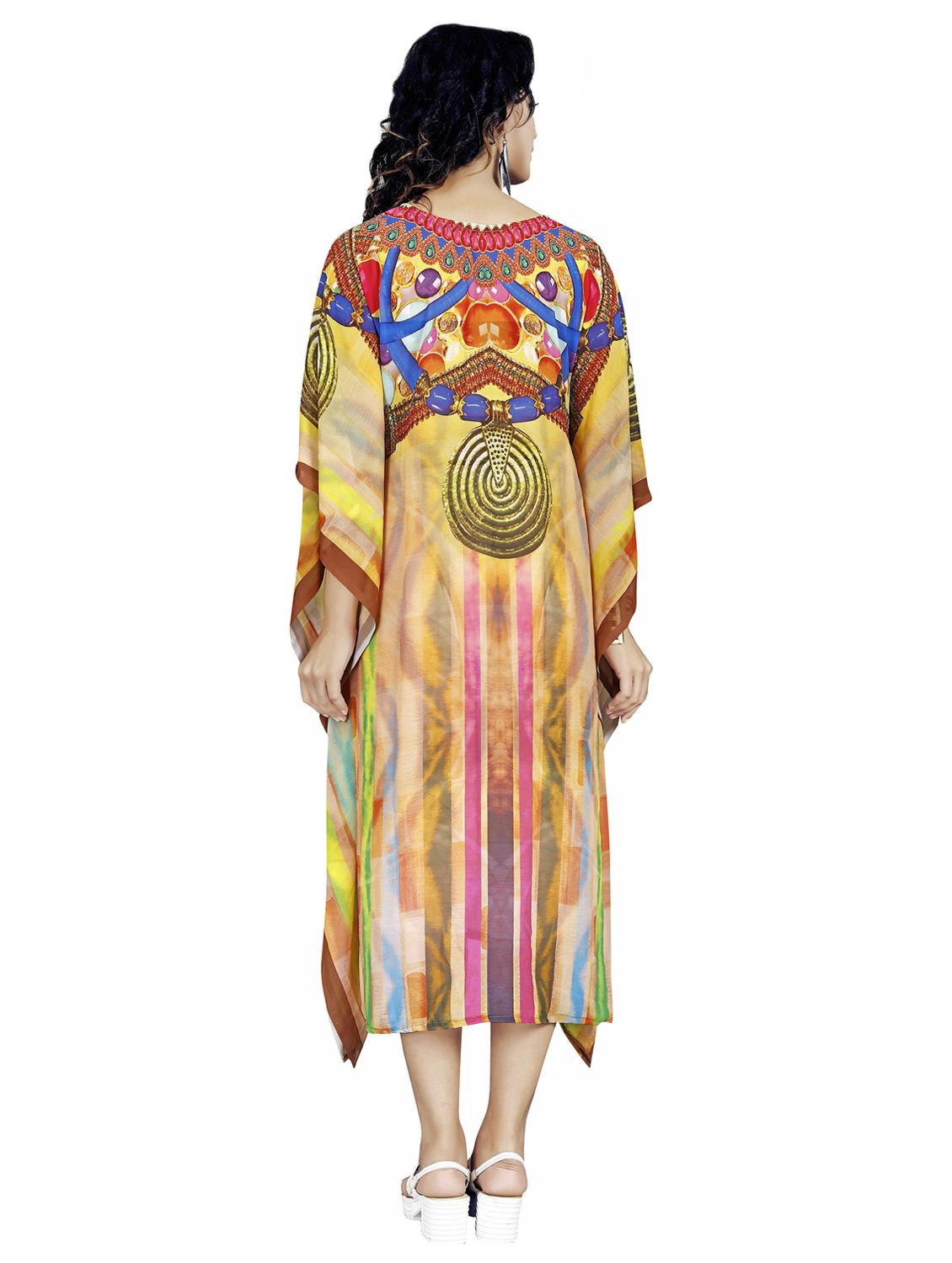 v neck long asymmetric kaftan - 16595448 - Zoom Image - 3