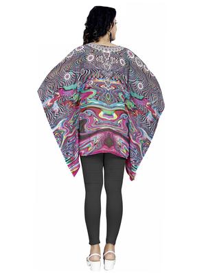 v neck long asymmetric kaftan - 16595450 - Standard Image - 3