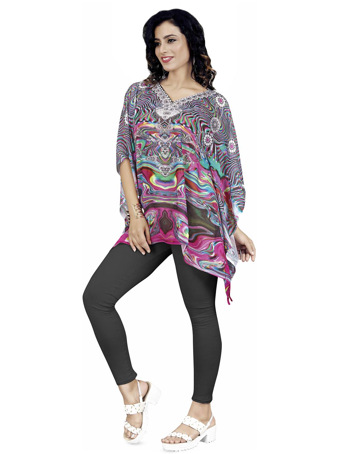 v neck long asymmetric kaftan - 16595450 - Zoom Image - 2