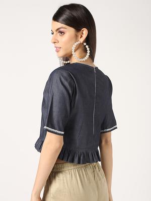 ruffle solid blouse - 16595599 - Standard Image - 3