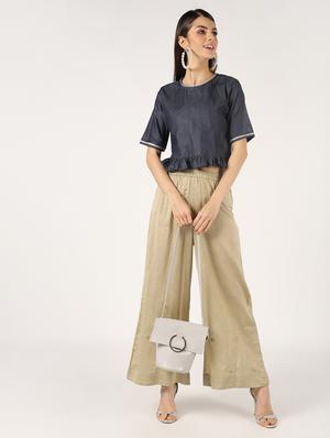 ruffle solid blouse - 16595599 - Standard Image - 4