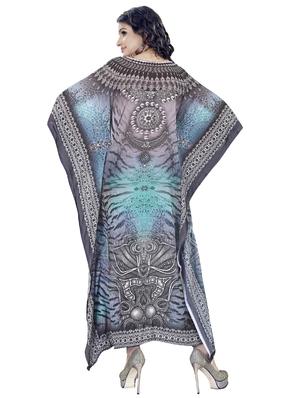 v neck long asymmetric kaftan - 16595813 - Standard Image - 3