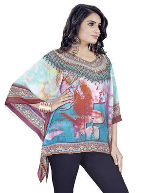 v neck asymmetric kaftan - 16595831 - Standard Image - 2