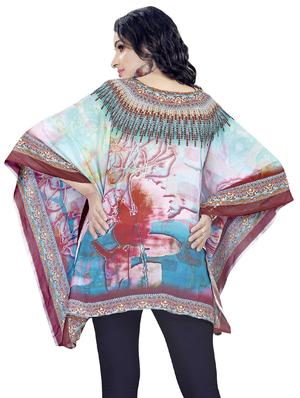 v neck asymmetric kaftan - 16595831 - Standard Image - 3