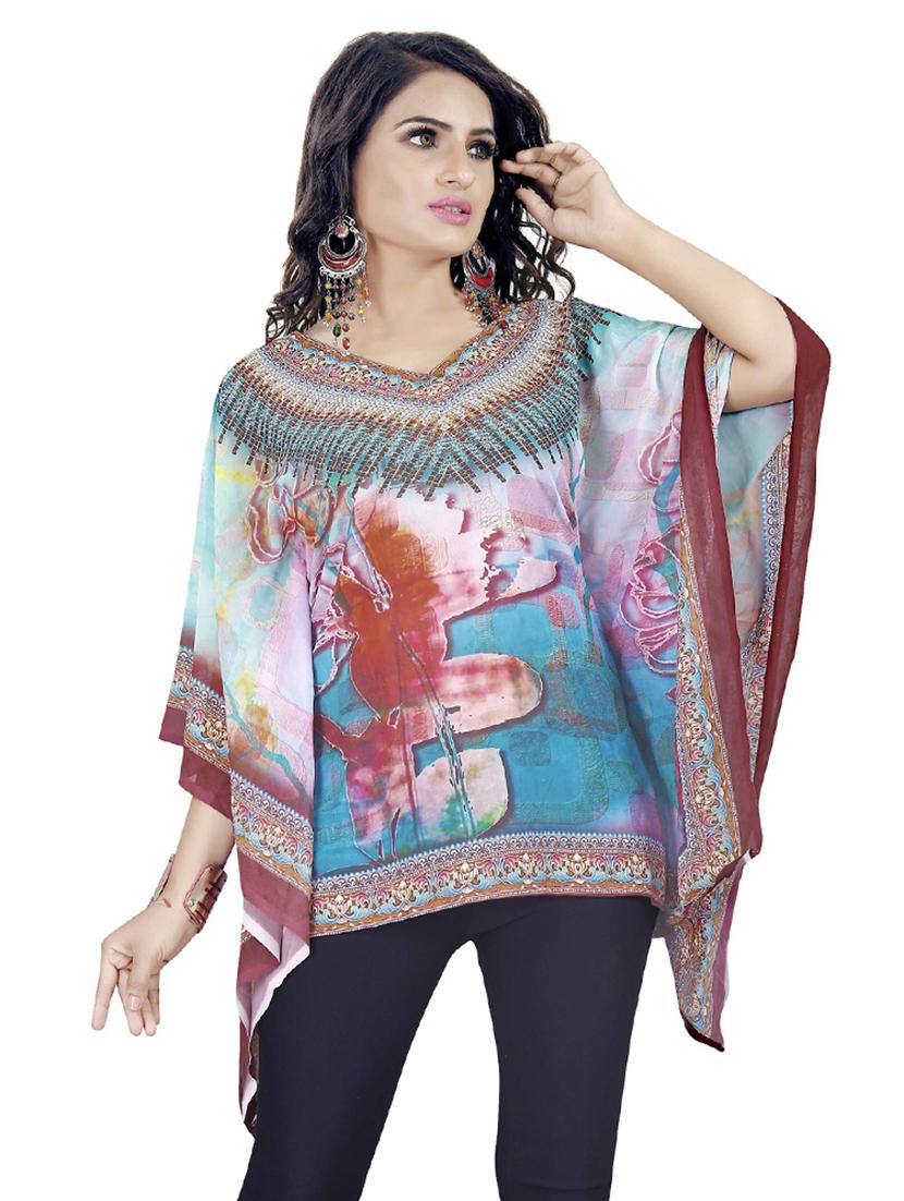 v neck asymmetric kaftan - 16595831 - Zoom Image - 1