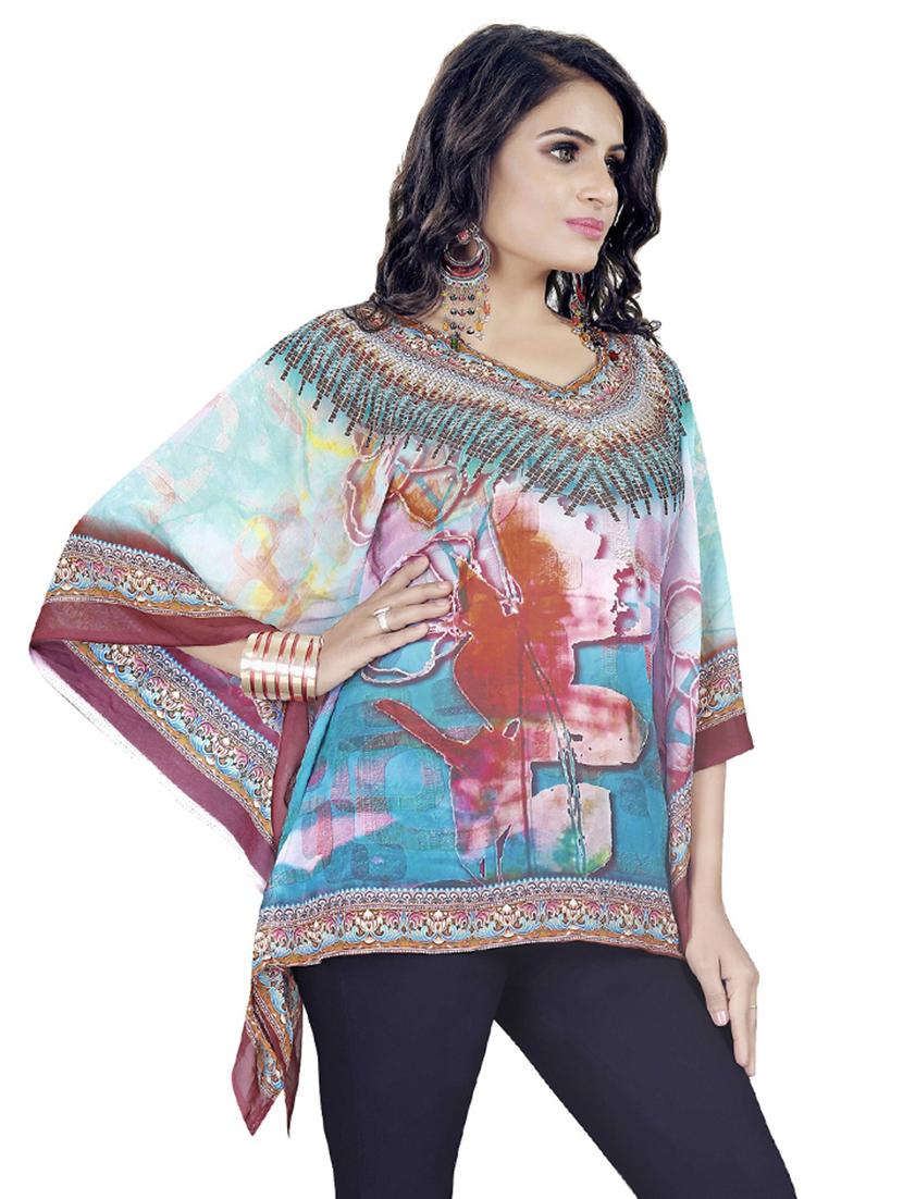 v neck asymmetric kaftan - 16595831 - Zoom Image - 2