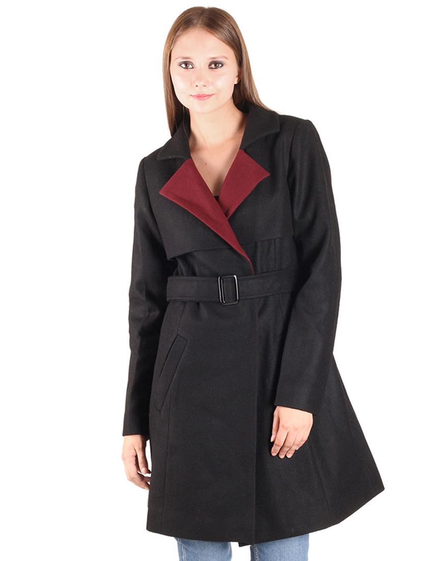 contrast detail belted overcoat - 16596008 - Zoom Image - 1