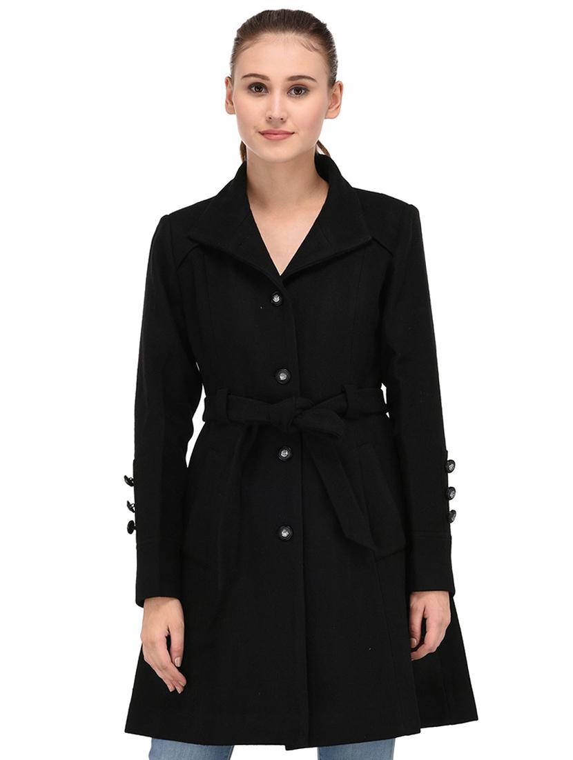 tie front lapel neck overcoat - 16596013 - Zoom Image - 1