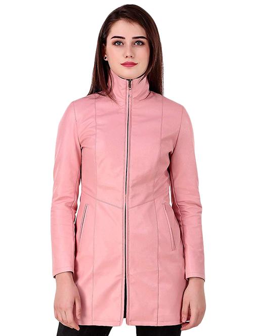 turtle neck solid leather/leatherette jacket - 16596042 - Standard Image - 1