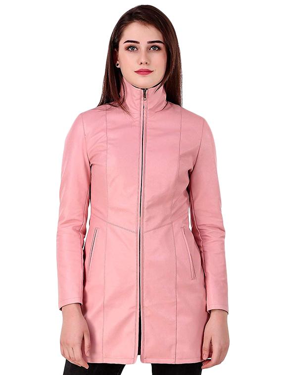 turtle neck solid leather/leatherette jacket - 16596042 - Zoom Image - 1