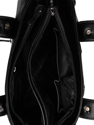 black leatherette (pu) regular handbag - 16596616 - Standard Image - 3