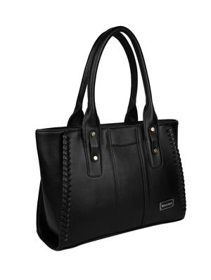 black leatherette (pu) regular handbag - 16596616 - Standard Image - 4