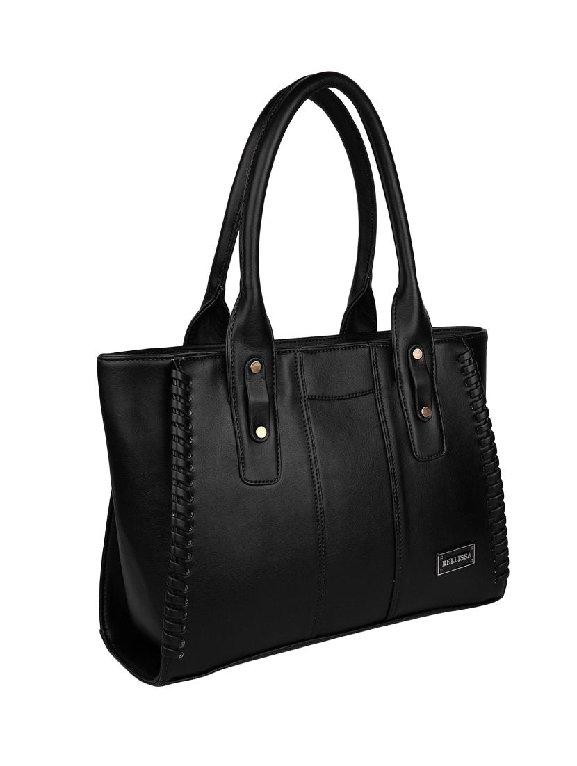 black leatherette (pu) regular handbag - 16596616 - Zoom Image - 4